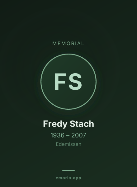 Memorial portrait of Fredy Stach