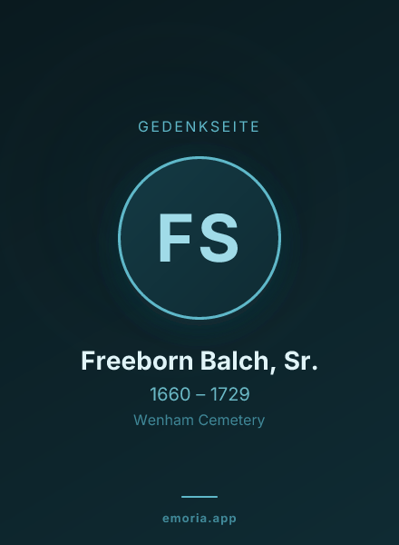 Gedenkportrait von Freeborn Balch, Sr.