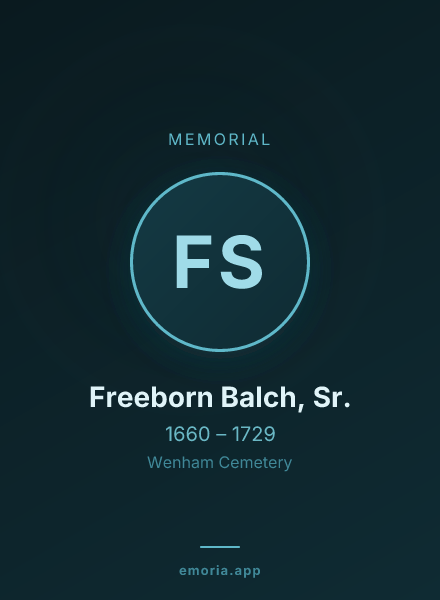 Memorial portrait of Freeborn Balch, Sr.