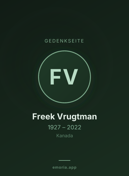 Gedenkportrait von Freek Vrugtman