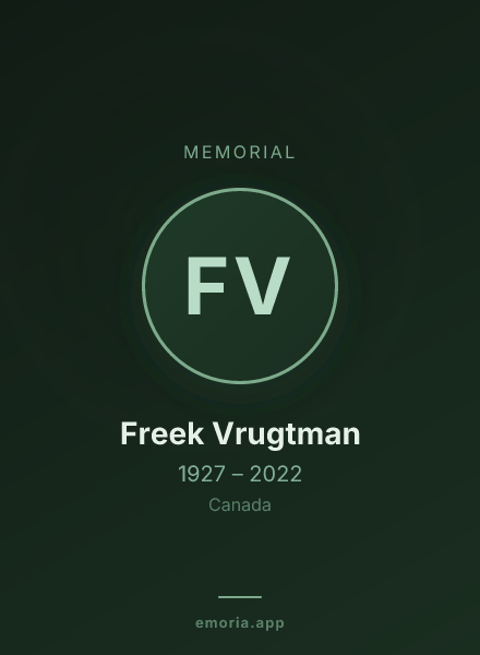 Memorial portrait of Freek Vrugtman