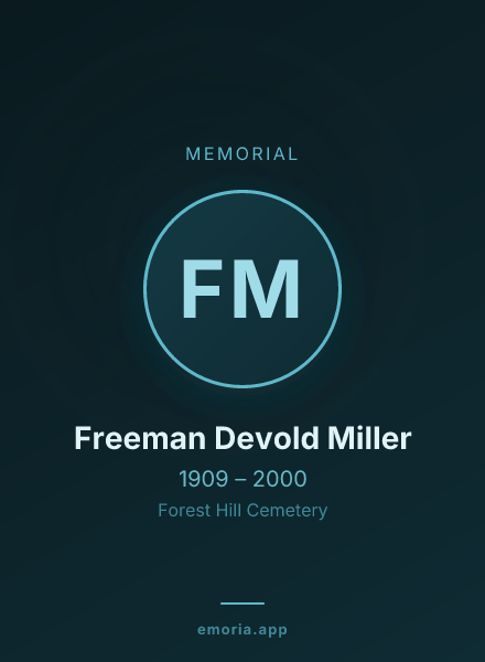 Memorial portrait of Freeman Devold Miller