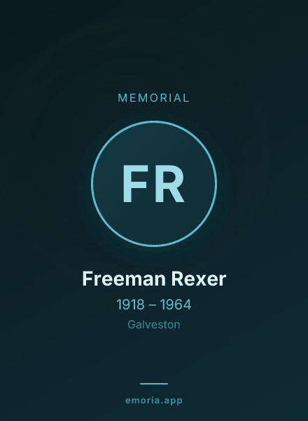 Memorial portrait of Freeman Rexer