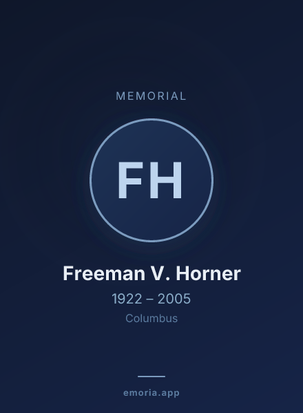 Memorial portrait of Freeman V. Horner