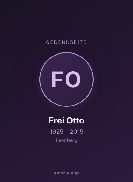 Gedenkportrait von Frei Otto