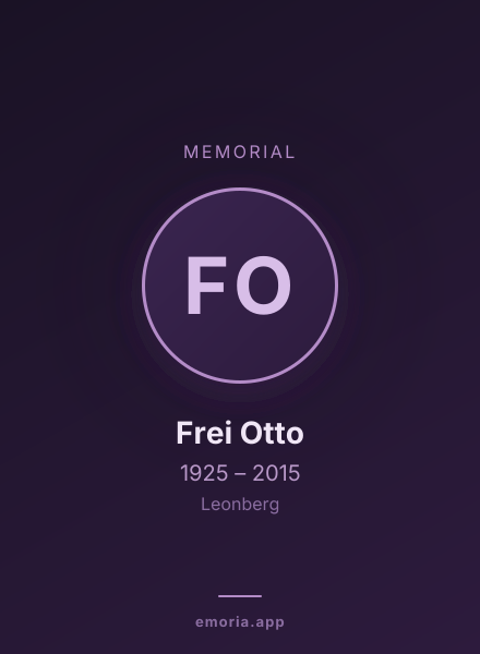Memorial portrait of Frei Otto