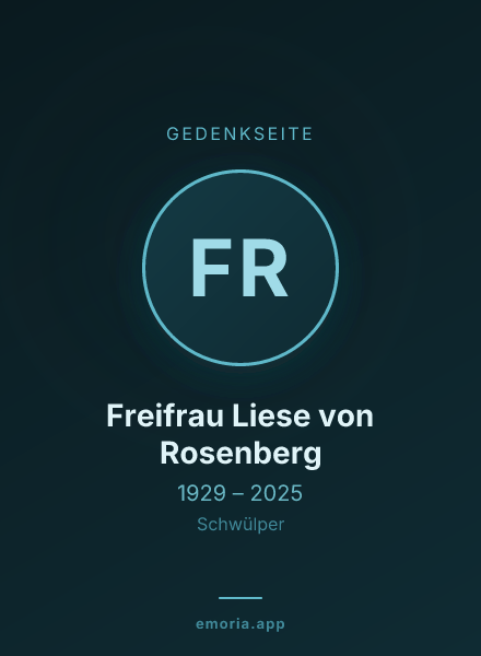 Gedenkportrait von Freifrau Liese von Rosenberg