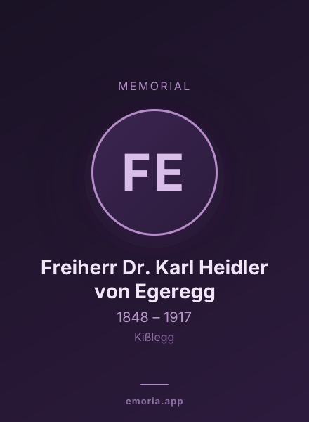 Memorial portrait of Freiherr Dr. Karl Heidler von Egeregg