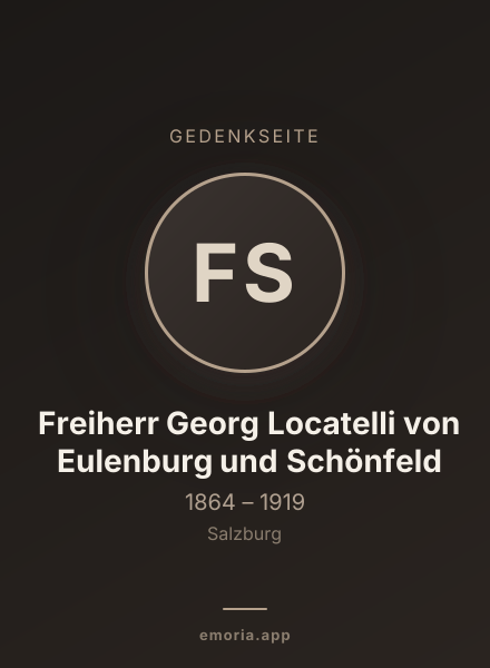 Gedenkportrait von Freiherr Georg Locatelli von Eulenburg und Schönfeld