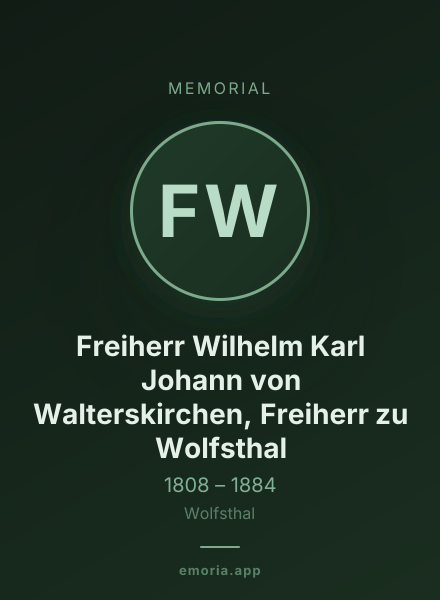 Memorial portrait of Freiherr Wilhelm Karl Johann von Walterskirchen, Freiherr zu Wolfsthal