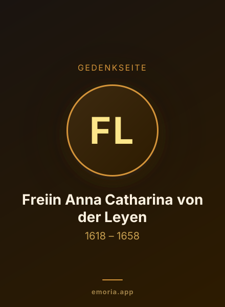 Gedenkportrait von Freiin Anna Catharina von der Leyen