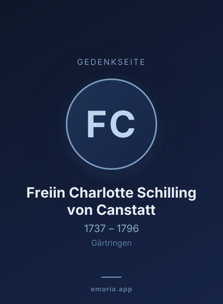 Gedenkportrait von Freiin Charlotte Schilling von Canstatt