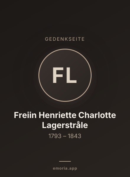 Gedenkportrait von Freiin Henriette Charlotte Lagerstråle