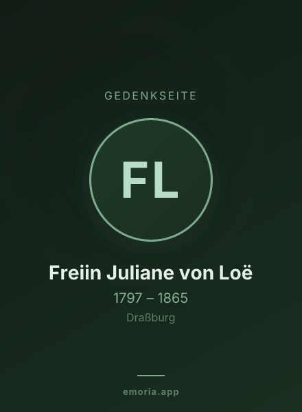 Gedenkportrait von Freiin Juliane von Loë