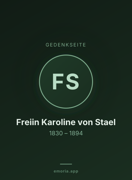 Gedenkportrait von Freiin Karoline von Stael