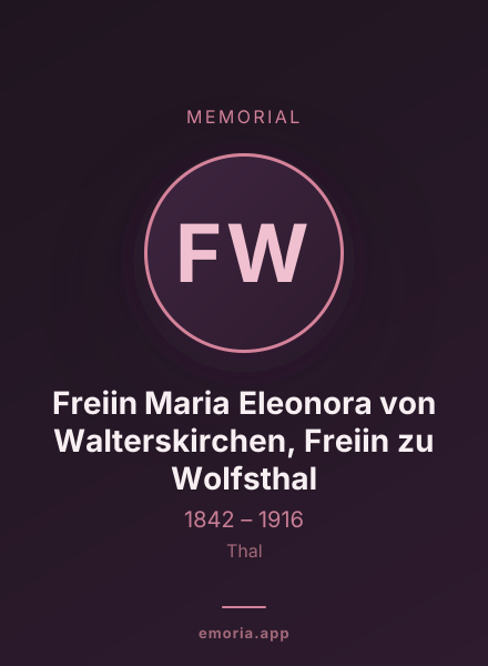 Memorial portrait of Freiin Maria Eleonora von Walterskirchen, Freiin zu Wolfsthal