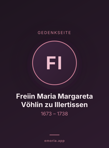 Gedenkportrait von Freiin Maria Margareta Vöhlin zu Illertissen