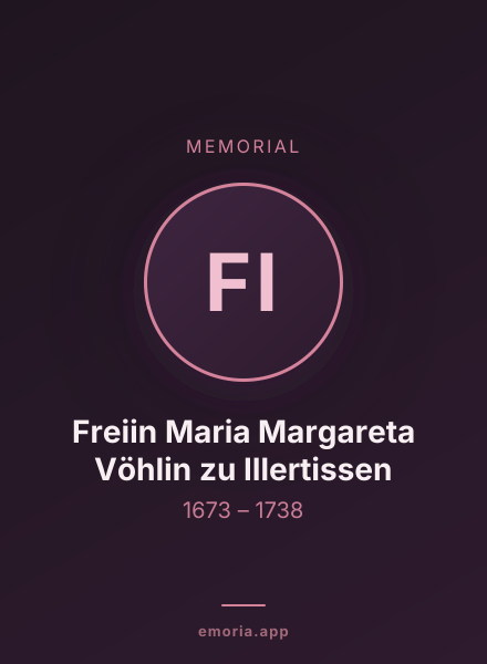 Memorial portrait of Freiin Maria Margareta Vöhlin zu Illertissen