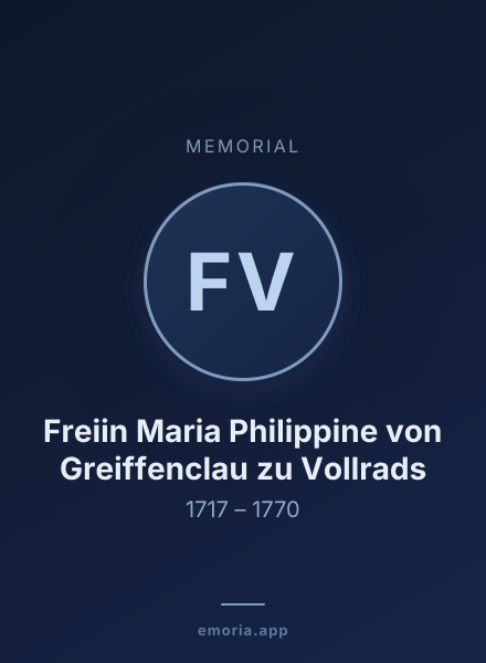 Memorial portrait of Freiin Maria Philippine von Greiffenclau zu Vollrads
