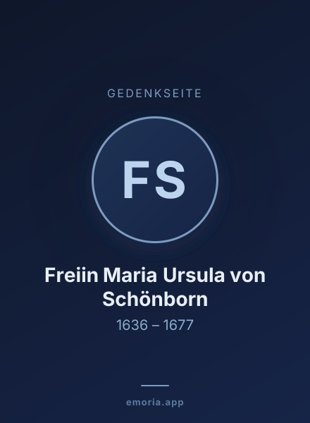 Gedenkportrait von Freiin Maria Ursula von Schönborn