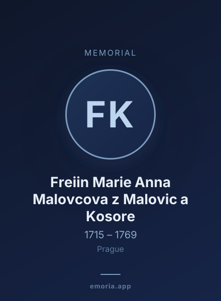 Memorial portrait of Freiin Marie Anna Malovcova z Malovic a Kosore