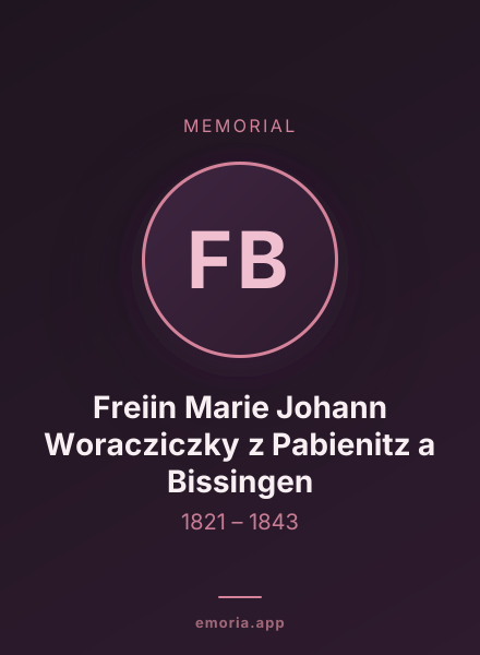 Memorial portrait of Freiin Marie Johann Woracziczky z Pabienitz a Bissingen