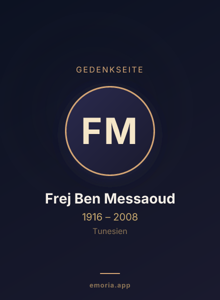 Gedenkportrait von Frej Ben Messaoud