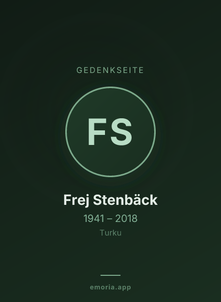 Gedenkportrait von Frej Stenbäck