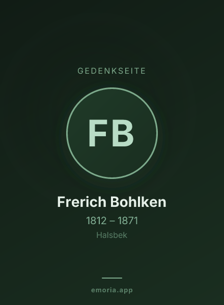Gedenkportrait von Frerich Bohlken
