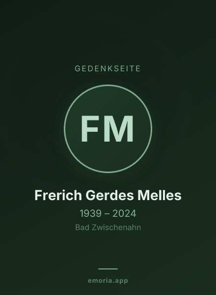 Gedenkportrait von Frerich Gerdes Melles