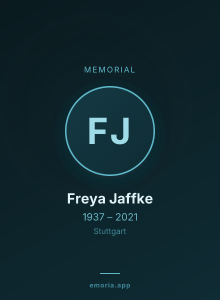 Memorial portrait of Freya Jaffke