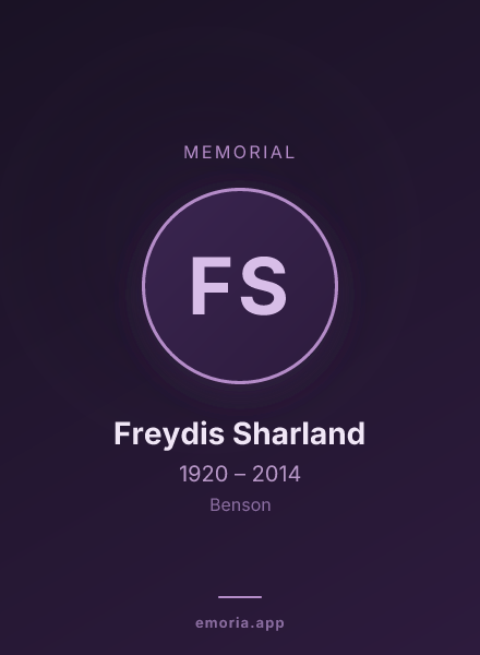 Memorial portrait of Freydis Sharland