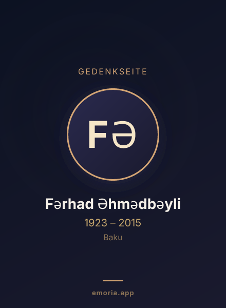 Gedenkportrait von Fərhad Əhmədbəyli