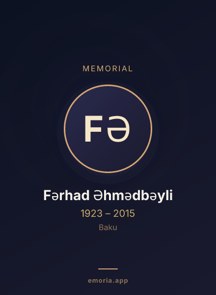 Memorial portrait of Fərhad Əhmədbəyli