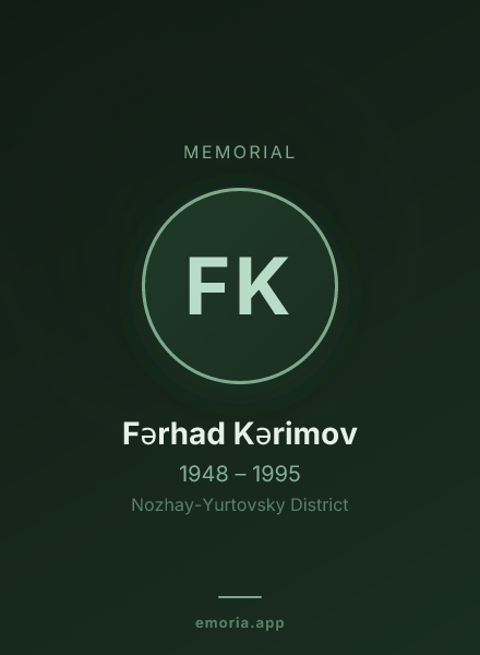 Memorial portrait of Fərhad Kərimov