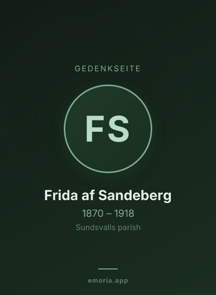 Gedenkportrait von Frida af Sandeberg