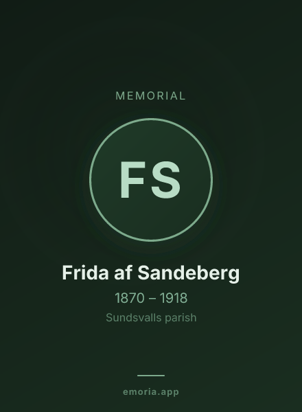 Memorial portrait of Frida af Sandeberg