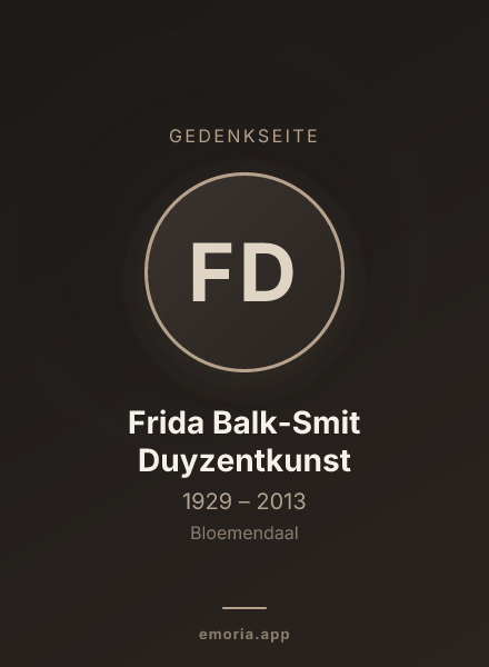 Gedenkportrait von Frida Balk-Smit Duyzentkunst