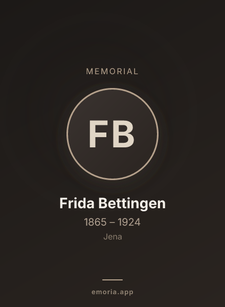 Memorial portrait of Frida Bettingen