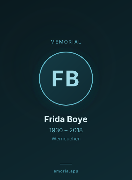 Memorial portrait of Frida Boye