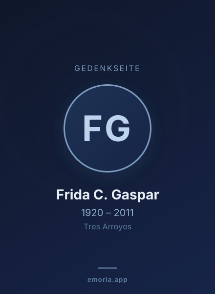 Gedenkportrait von Frida C. Gaspar