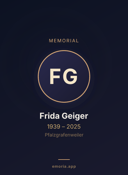 Memorial portrait of Frida Geiger