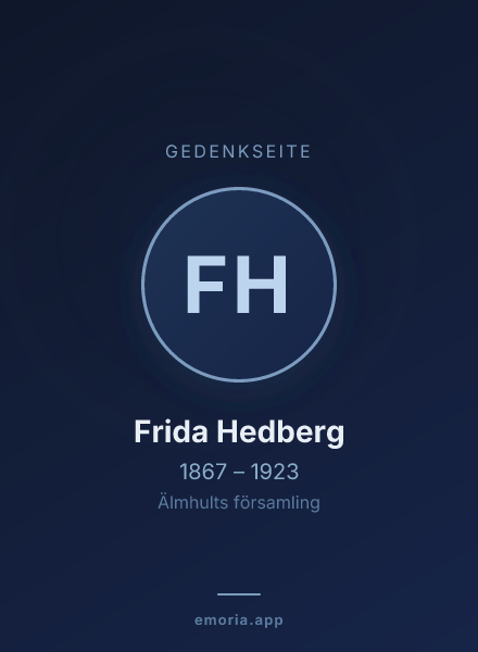 Gedenkportrait von Frida Hedberg