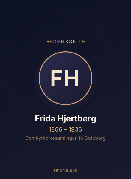 Gedenkportrait von Frida Hjertberg