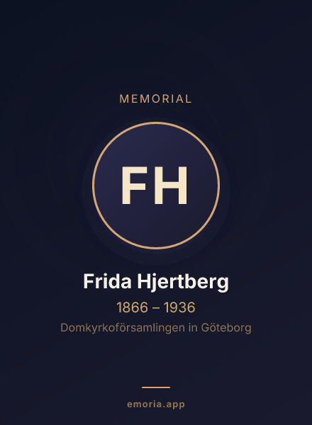Memorial portrait of Frida Hjertberg