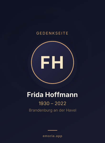 Gedenkportrait von Frida Hoffmann