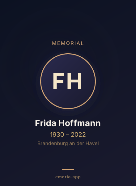 Memorial portrait of Frida Hoffmann