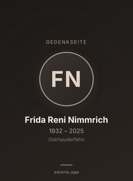 Gedenkportrait von Frida Reni Nimmrich