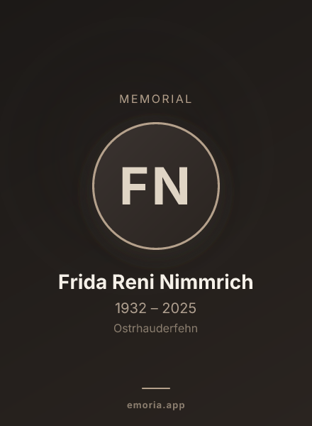 Memorial portrait of Frida Reni Nimmrich