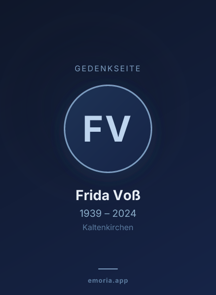 Gedenkportrait von Frida Voß